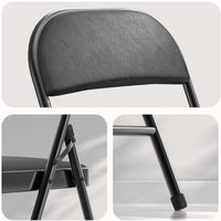 Chaise pliante en métal de style japonais, design moderne vietnamien, avec coussin en cuir PU, cadre en Y, portable, pour intérieur/extérieur, idéale pour le salon