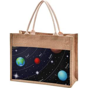 Bolsas de yute de arpillera ecológicas grandes lisas al por mayor, bolsas de asas de diseño personalizado para ir de compras, fabricante de fábrica de Bangladesh - Product Image 5