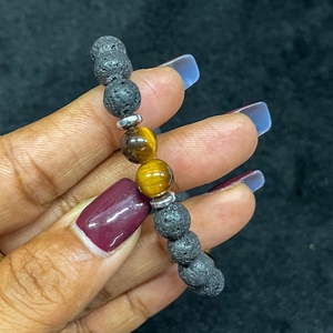 Tigereye Lava Beads 925 Silver <b>Charm</b> Adjustable 8mm Beads Stretch <b>Bracelets</b> Wholesale Bulk Lot Fashion Jewellery Bangles Gift - Product Image 2