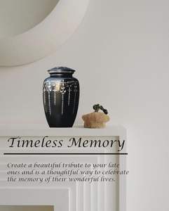 Adult Cremation Urns for Male/Female Funeral Urn for Human Ashes Decorative Urns for Ashes <b>Large</b> <b>Keepsake</b> <b>Box</b> (Black - 3) - Product Image 2