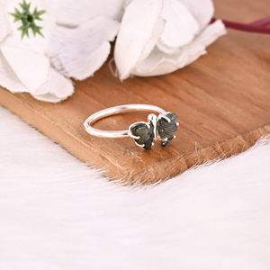 Natural Bio Tourmaline Carving Stone 925 Sterling Silver Party Wear Rings Natural Stone Handmade Rings Women Jewelry - Product Image 3