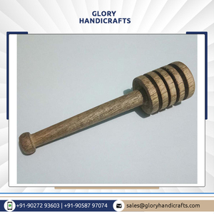 Poignée en verre classique de haute qualité Dipper outil de miel en bois de manguier écologique pour le thé café vente en vrac pour les acheteurs de thé au café - Product Image 2