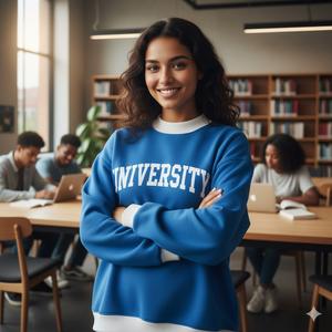 Sudadera Personalizada con Diseño Impreso para Mujer, Cuello Alto Simulado, Forrada, Ecológica, de Poliéster/Algodón, para Adultos - Product Image 2