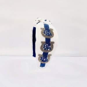 Beaded <b>Headband</b> Fancy Teams Sports Collection for Girls Sports Players Customized Top Knotted Hair Accessories - Product Image 5