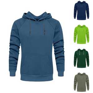 Sudadera con capucha de algodón 100% para hombre, cómoda sudadera de lana suave, diseño de punto anticontracción, ropa de gimnasio impermeable con estampado - Product Image 1