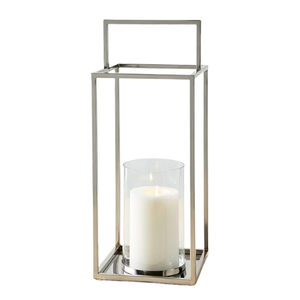 <b>Silver</b> Frame Metal <b>Candle</b> <b>Holder</b> Lantern with Handle Christmas Decorative <b>Candle</b> <b>Holder</b> Lantern Glass <b>Candle</b> Jar - Product Image 1