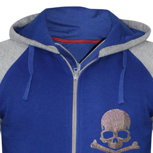 Ropa de moda Slim Fit Zipper Rhinestone Hoodie para hombres Premium Quality Men's Casual Rhinestone Zipper Hoodie - Product Image 2