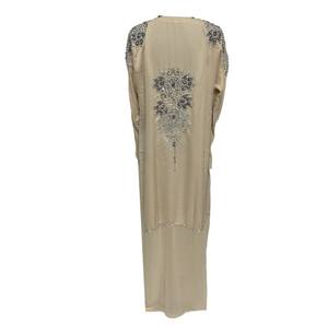 Luxury Modest <b>Women</b> Party Abaya Farasha Jalabiya Arab <b>Dress</b> Floor-Length Satin Beaded - Product Image 3