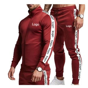 Ropa para correr para hombre, chaqueta ajustada con cremallera y cuello levantado, bolsillos con cremallera, cintura elástica, chándales flexibles - Product Image 3