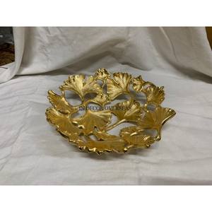 Bol de service en métal robuste plaqué or de haute qualité grande pièce maîtresse de table à texture martelée pour fruits autres résistants à la chaleur - Product Image 4