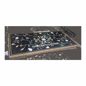 <b>White</b> Marble Inlay <b>Round</b> Shape <b>Table</b> Top Glossy Surface Attractive looks And Smooth Finishing For Home And Restaurant Decoration - Product Image 4