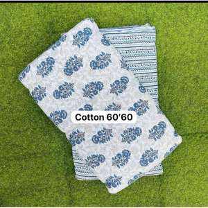 Tissu en coton imprimé numérique et par blocs, matière douce et respirante pour vêtements, kurtis, vêtements pour enfants, couture, artisanat, textile en vrac - Product Image 1