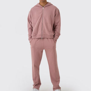 Conjunto de chándal con cremallera de patrón sólido personalizado para hombre con Sudadera con capucha última ropa deportiva de entrenamiento para invierno - Product Image 6