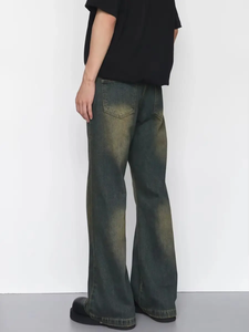 Nouveauté Jeans décontractés pour hommes à coupe droite classique taille mi-haute style hip-hop vintage streetwear 100% coton - Product Image 3