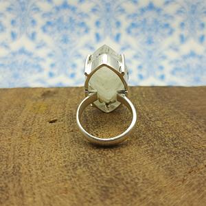 Bague en argent sterling 925 de haute qualité avec pierre de lune arc-en-ciel à facettes en forme de marquise - Product Image 2