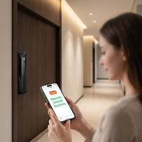 Serrure intelligente avec écran HD de 4,5 pouces, WiFi, reconnaissance faciale 3D, caméra intégrée, interphone visuel, compatible avec les portes en aluminium, Cloud Tuya
