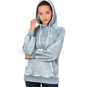 Sudaderas con Capucha Casuales Transpirables de Invierno para Mujer, Lavadas al Ácido Vintage, Logotipo Personalizado de Fábrica OEM en Existencia - Product Image 2