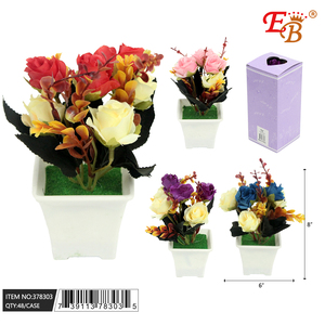 48 pz/CS Mini 8 \ "X6 \" simulazione di Rose in vaso fiore artificiale per la decorazione di casa e giardino per le occasioni di ringraziamento - Product Image 1