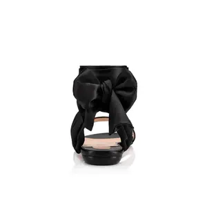 Sandalias Planas Abiertas de Satén Negro 2024 para Mujer, Plantilla de PVC, Ligeras, Elegantes, Acolchadas, a la Moda, Sexys - Product Image 1