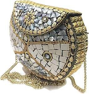 Nuevo y Elegante Bolso de Mano Tipo Clutch con Mosaico para Ocasiones Especiales, Bolso de Mano Tradicional Hecho a Mano con Diseño Clásico - Product Image 3