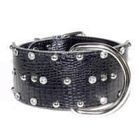 Collier pour chien en cuir de luxe au design classique, solide, réglable, avec boucle métallique et rivets robustes, personnalisable, pour l'entraînement direct et l'extérieur