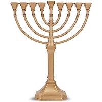 Menorah Hanukkah Bougeoir En Laiton Antique Fini Métal Aluminium 9 Menorah Bougeoir Décoratif