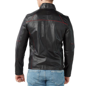 <b>Top</b> Selling Men's Stylish <b>Leather</b> Jacket Canvas Stand Collar Waterproof Breathable <b>High</b> Quality Customizable Winter Fashion - Product Image 3