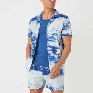 Clothing Manufacturers Custom <b>Tie</b> Dye Two Piece Summer Shirt and Shorts <b>Set</b> For <b>Men</b> - Product Image 3