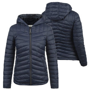 Veste bouffante à capuche à manches longues pour femme, légère, zippée et imperméable - Product Image 1