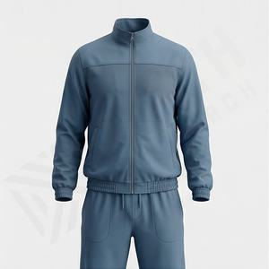 Ensemble de survêtement en nylon uni léger et uni, personnalisé, surdimensionné, avec fermeture éclair intégrale, pour hommes, vêtements de sport athlétique, vêtements de sport pour la salle de sport - Product Image 1