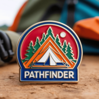 Pin Lapel Enamel Logam Pathfinder yang Dapat Dikustomisasi, Terlaris, Berlapis Emas/Perak, Desain Berkualitas Tinggi dan Tahan Lama untuk Klub