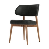 Chaise de jardin élégante en teck, mobilier de restaurant, chaise de salle à manger combinant cuir, tissu et sièges en mousse de qualité supérieure pour café