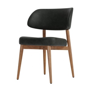 Elegante Silla de Madera de Teca para Jardín, Muebles de Restaurante, Silla de Comedor que Combina Tela de Cuero y Asientos de Espuma Premium para Cafetería - Product Image 1