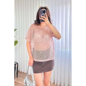 Blusa Rosa al por Mayor con Adornos de Lentejuelas - Rosa - Product Image 1