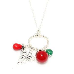 Collier en argent sterling 925 avec corail et pierre de jade pour les occasions de cadeaux - Product Image 3