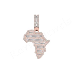 Mapa de país personalizado encanto 925 plata esterlina Durable 43mm bisel circón colgante joyería boda cumpleaños regalo al por mayor - Product Image 3