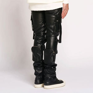 Pantalon en cuir de motocyclette de pleine longueur et de conception personnalisées pour hommes dernier modèle de pantalon en cuir empilé à bas prix - Product Image 5