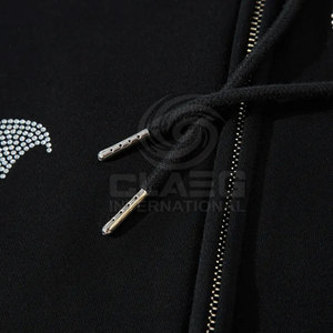 เสื้อฮู้ดซิปผู้ชาย ดีไซน์โดดเด่น ผ้าฝ้าย 100% ระบายอากาศได้ดี น้ำหนักเบา ประดับเพชรเทียม สินค้าขายดี มาใหม่ - Product Image 4