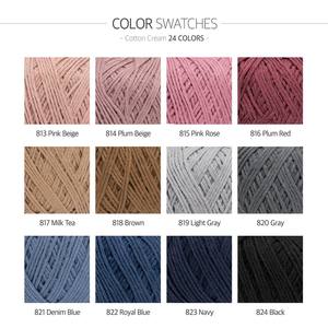 Hilo de algodón YARNA color crema (150g) suave, color pastel, ligero, vibrante, colorido, fibra natural, manta de bebé afelpada, lavable, brillante - Product Image 6