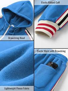 Custom Logo <b>Men's</b> 2-Piece Plus Size Velour <b>Joggers</b> Set Breathable Winter Sports Tracksuits - Product Image 5