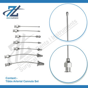 ZOHA SURGICO KF0811 Canule artérielle Tibbs manuelle réutilisable en acier inoxydable, instrument chirurgical de classe I, certifié CE/ISO 13485 - Product Image 3