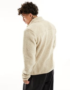 Jersey con capucha de gran tamaño para hombre, chaquetas térmicas de invierno con capucha de Sherpa, cremallera completa, 100% de algodón, sudaderas de lana de Sherpa, chaqueta - Product Image 3