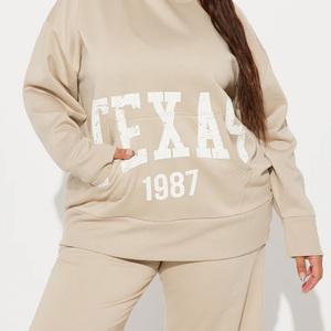 Sudadera con capucha de lana etiqueta personalizada hombro caído mujeres invierno polar alta calidad manga larga algodón cálido diseño personalizado sudadera 2026 - Product Image 1