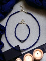 Ensemble collier et bracelet DAFNI en perles plastiques colorées, motif œil porte-bonheur - Bracelet élastique fait main, différents modèles pour la fête des mères