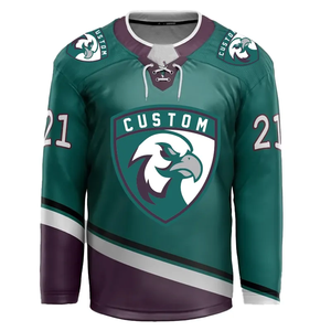 Nuevo logotipo, estampado sublimado, cosido, ropa de hockey Retro, Jersey de hockey, uniforme de hockey sobre hielo de manga larga para hombre, personalizado - Product Image 4