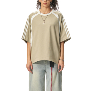 Camiseta de malla con rayas en contraste y corte holgado para hombre - 100% algodón - Product Image 6