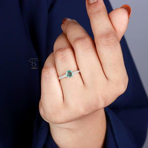 แหวนเงินแท้ของผู้หญิงทำด้วยมือ925แข็งพร้อมอะพาไทต์เครื่องประดับเงินชั้นดีทำจากนีออนสำหรับงานแต่งงานขายส่ง - Product Image 6