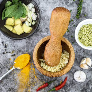 Mortero y Maja de madera de coco para hierbas y especias-Herramienta culinaria sostenible | Artesanía de coco a granel en Vietnam - Product Image 5