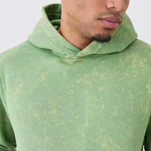 acid wash tracksuit <b>men</b> cotton hoodie jogger set custom logo streetwear outfit percent cotton hoodie jogger unisex logo design - Product Image 3