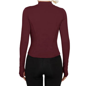 กางเกงออกกำลังกายผู้หญิง เอวยางยืด ซิป คอตั้ง แขนยาว กระชับสัดส่วน ชุดวิ่ง ระบายอากาศ แห้งเร็ว สำหรับโยคะ - Product Image 4